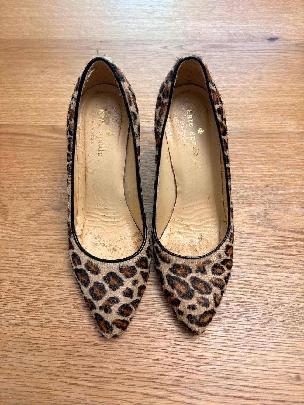 Kate Spade Leopard Print Calf Hair Stilletos- Tan, Brown, Black
